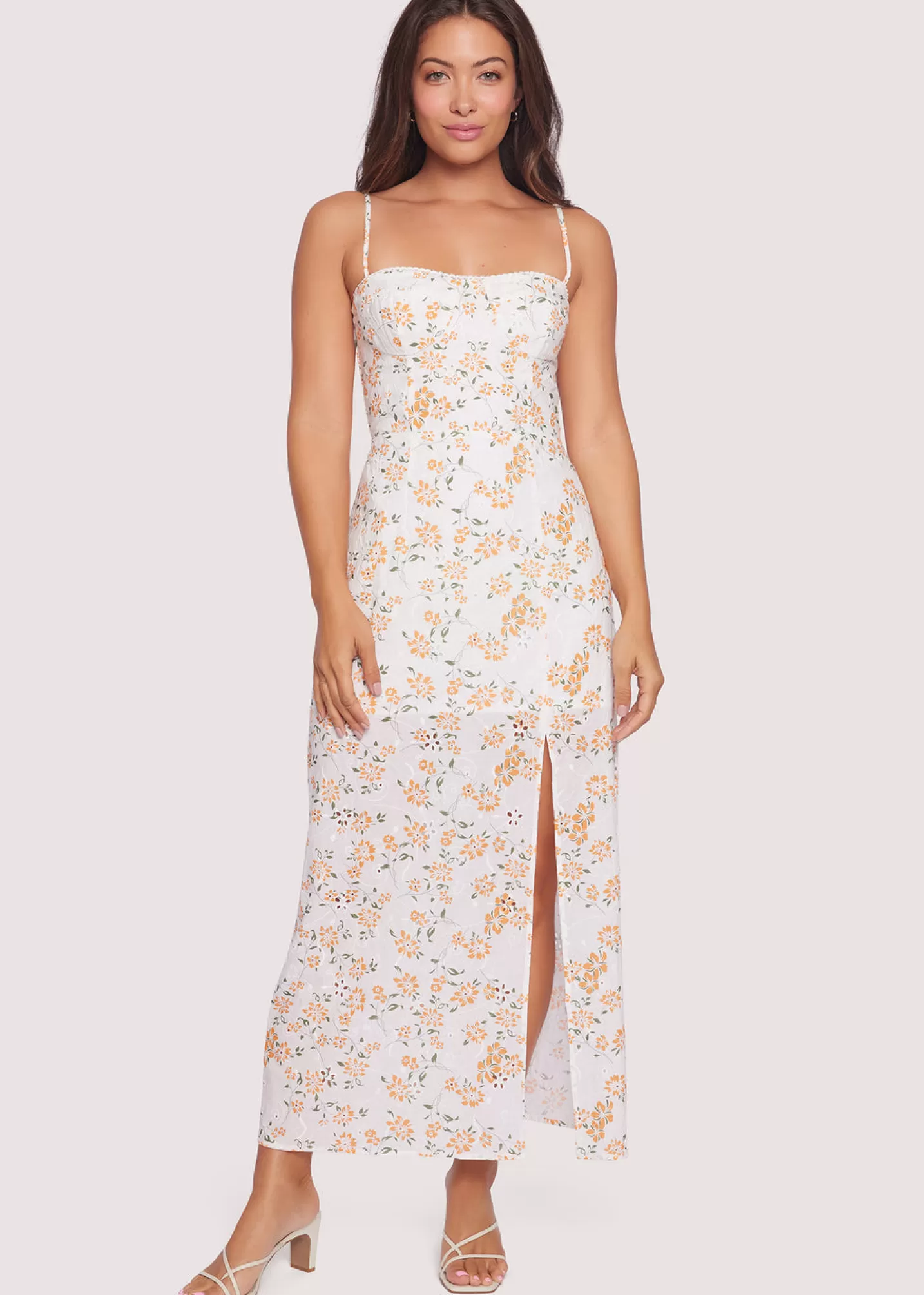 Lost + Wander Dresses*Acropolis Hills Maxi Dress WHITE-ORANGE-FLORAL