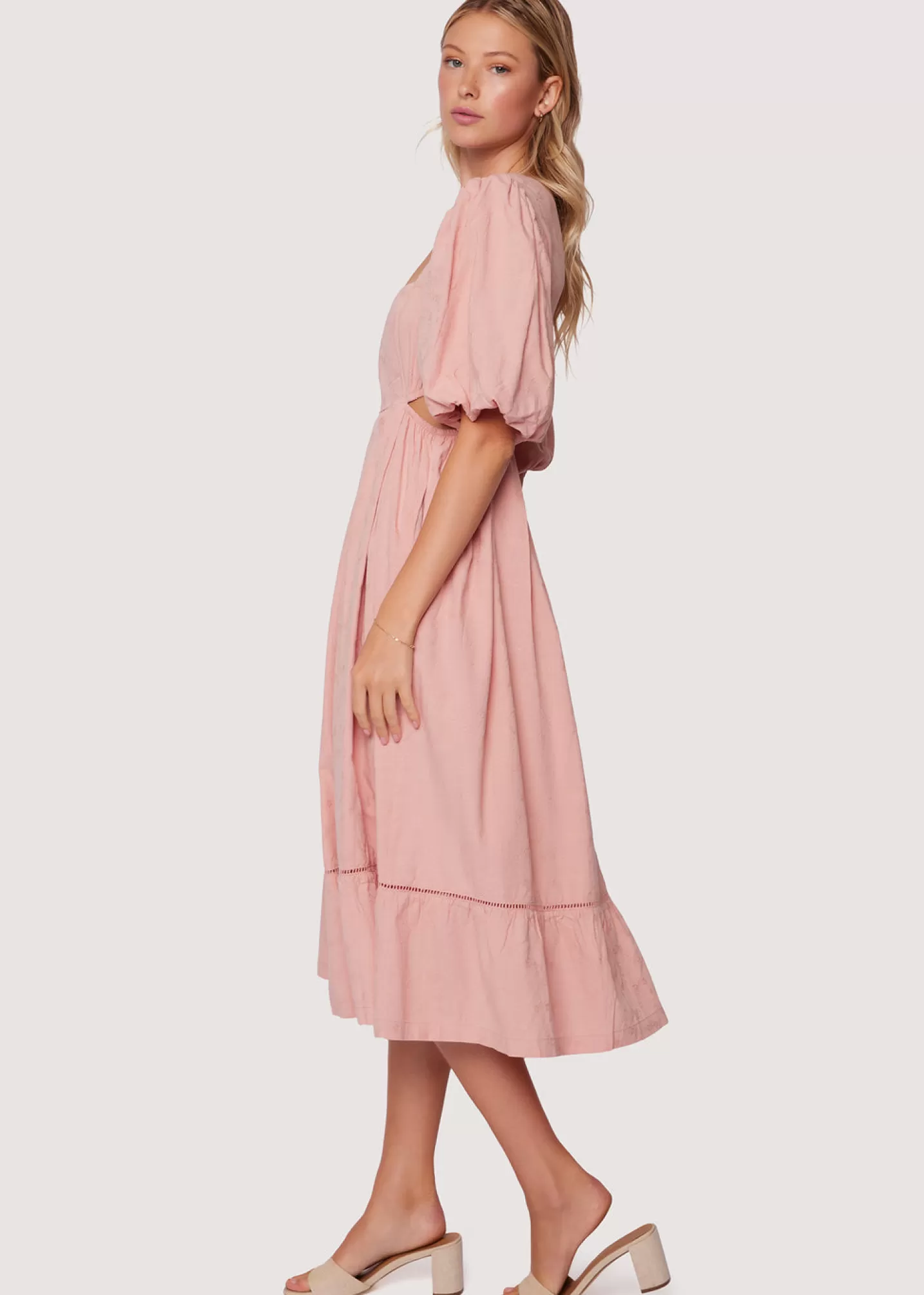 Lost + Wander Dresses*Bird Song Midi Dress BLUSH-PINK