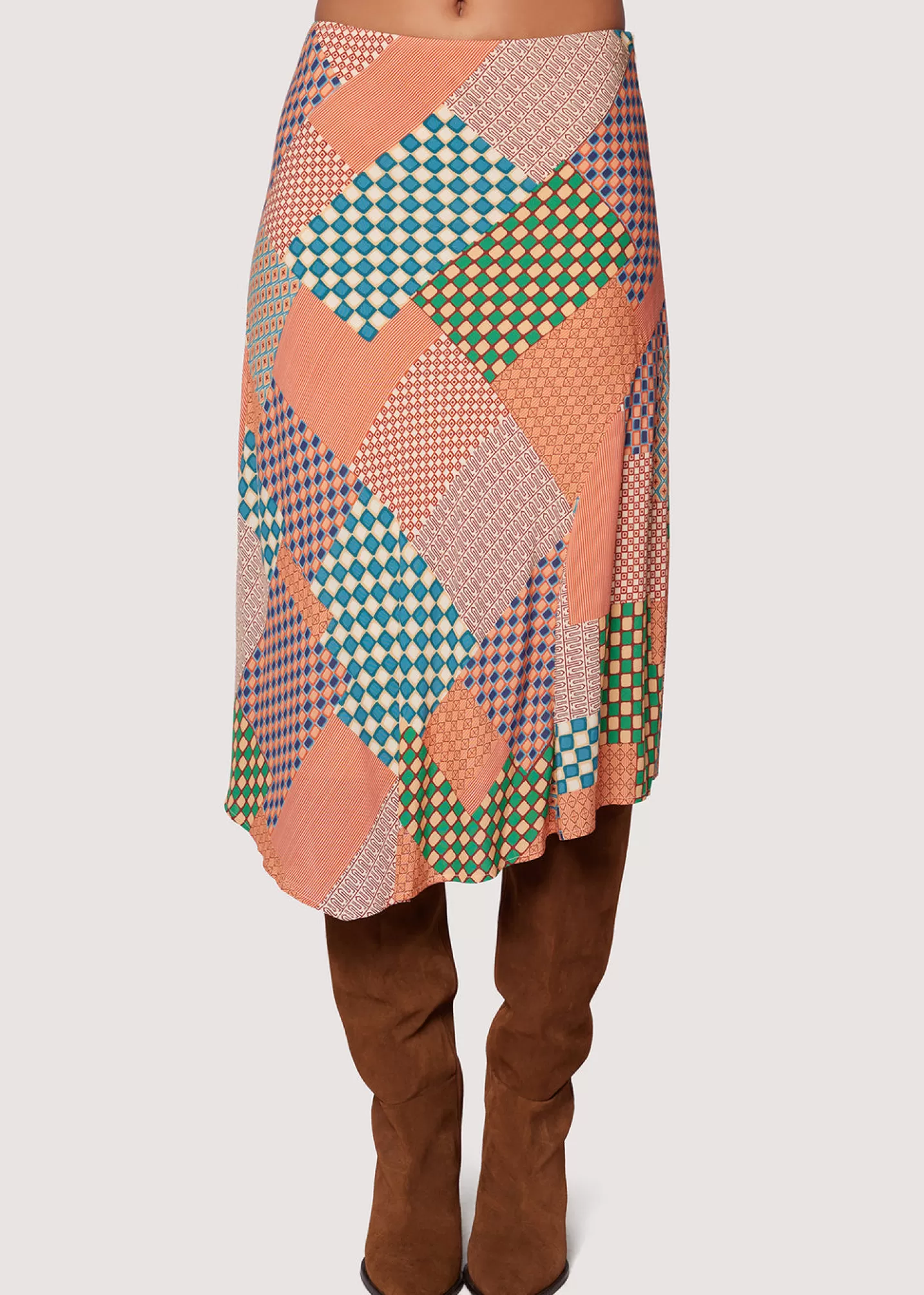 Lost + Wander Skirts*Blissful Mesa Midi Skirt ORANGE-MULTI