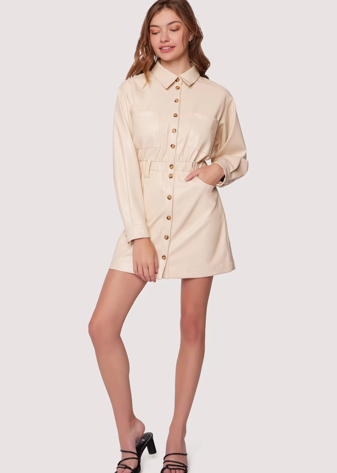 Lost + Wander Dresses*Brunch Affair Shirt Dress CREAM