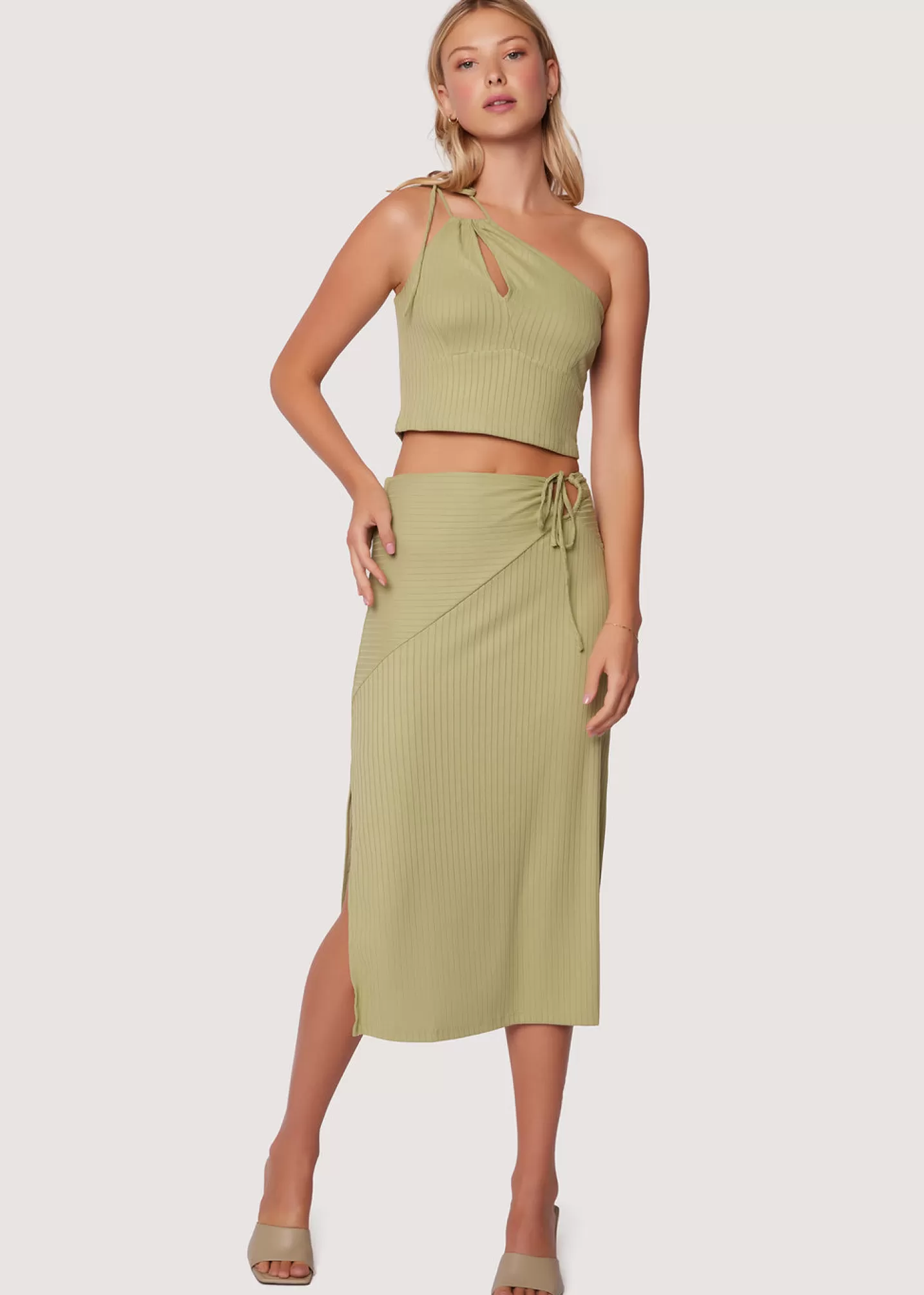 Lost + Wander Skirts*Coconut Paradise Midi Skirt GREEN