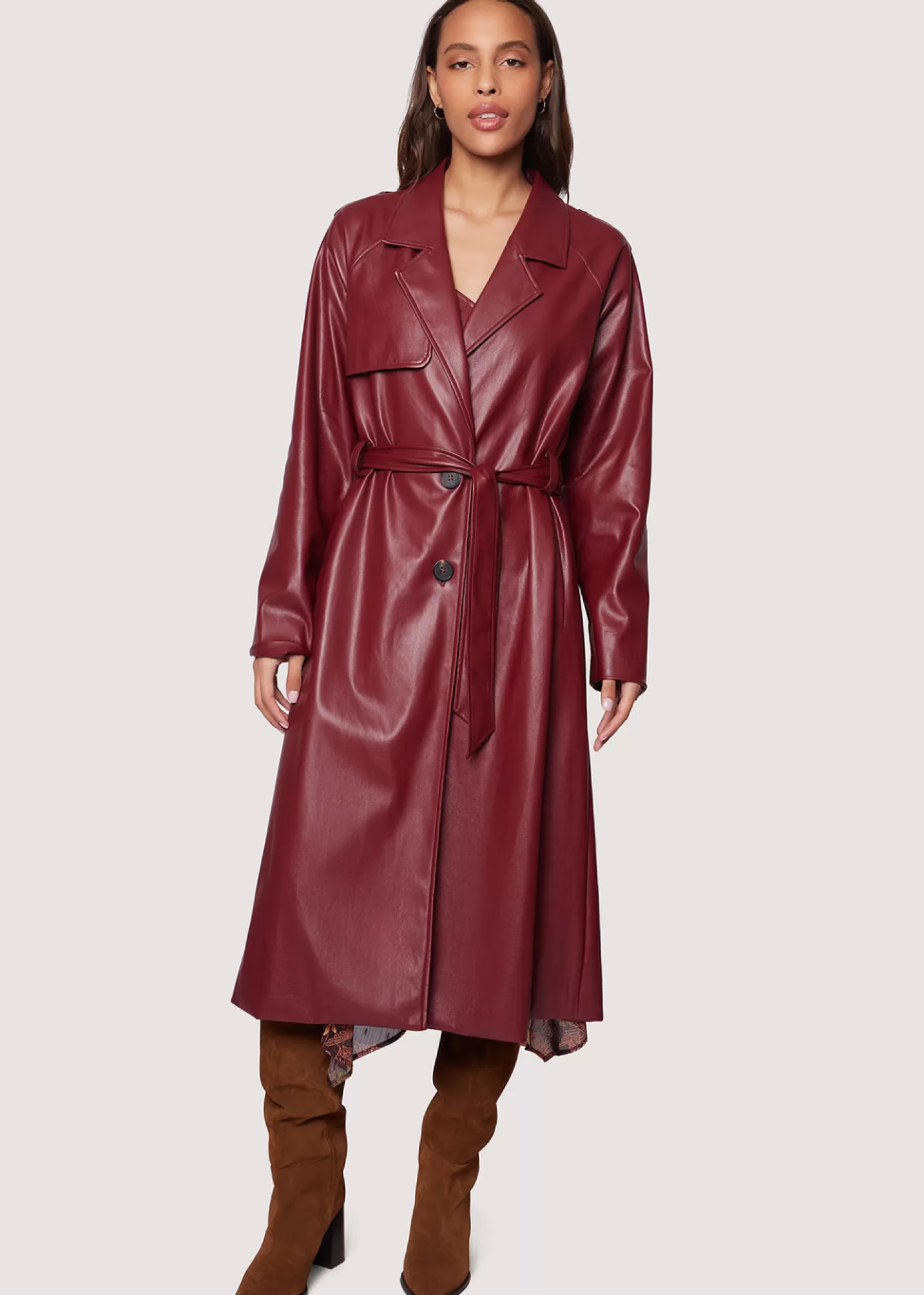 Lost + Wander Outerwear*Crimson Holly Trench Coat MERLOT