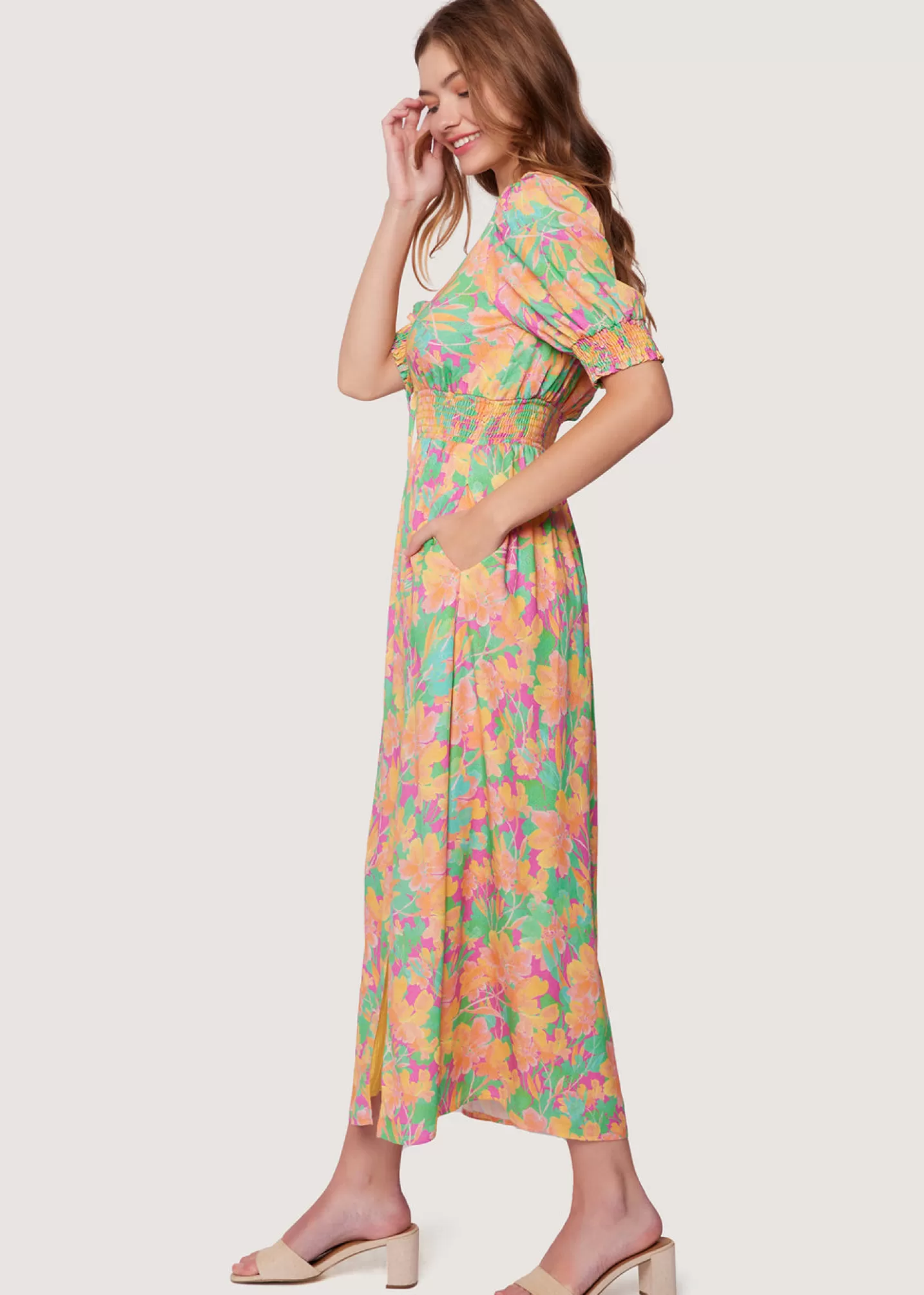 Lost + Wander Dresses*Eternal Lights Maxi Dress PEACHMULTI