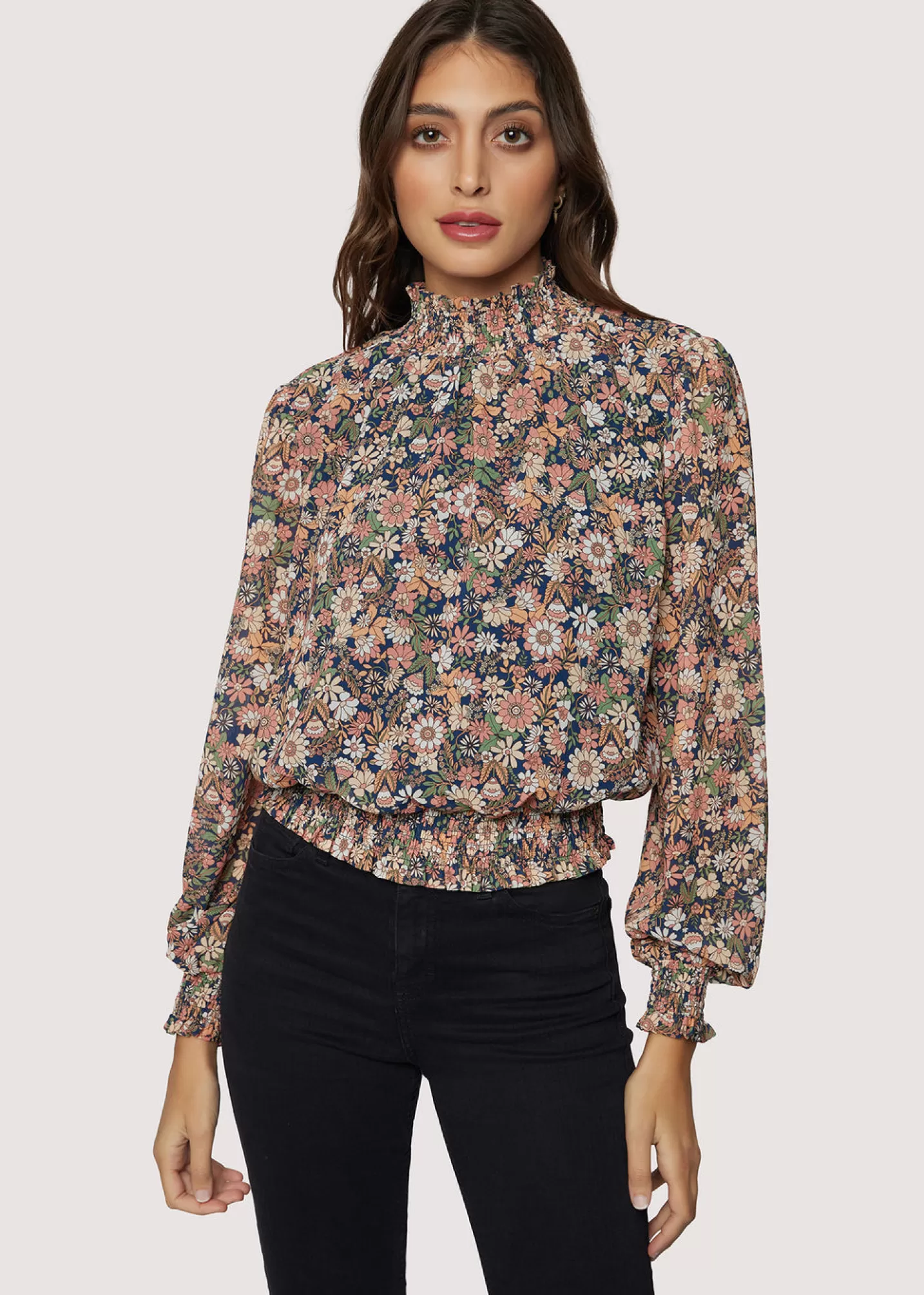 Lost + Wander Tops*Flower Power Top NAVY-FLORAL