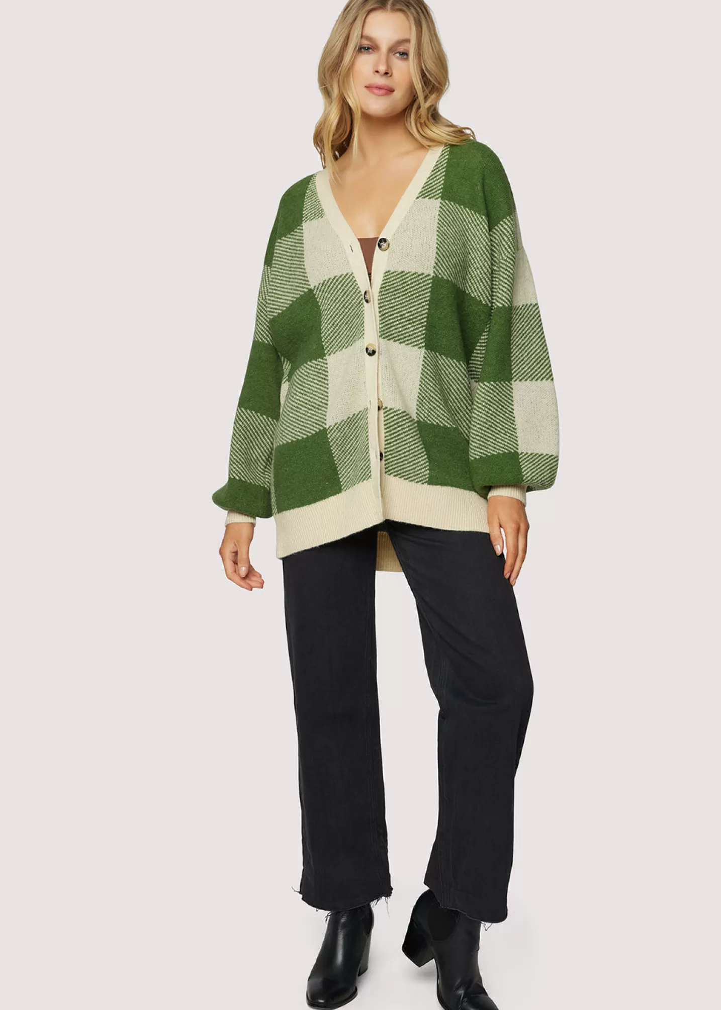 Lost + Wander Sweaters*Forest School Long Cardigan FOREST GINGHAM