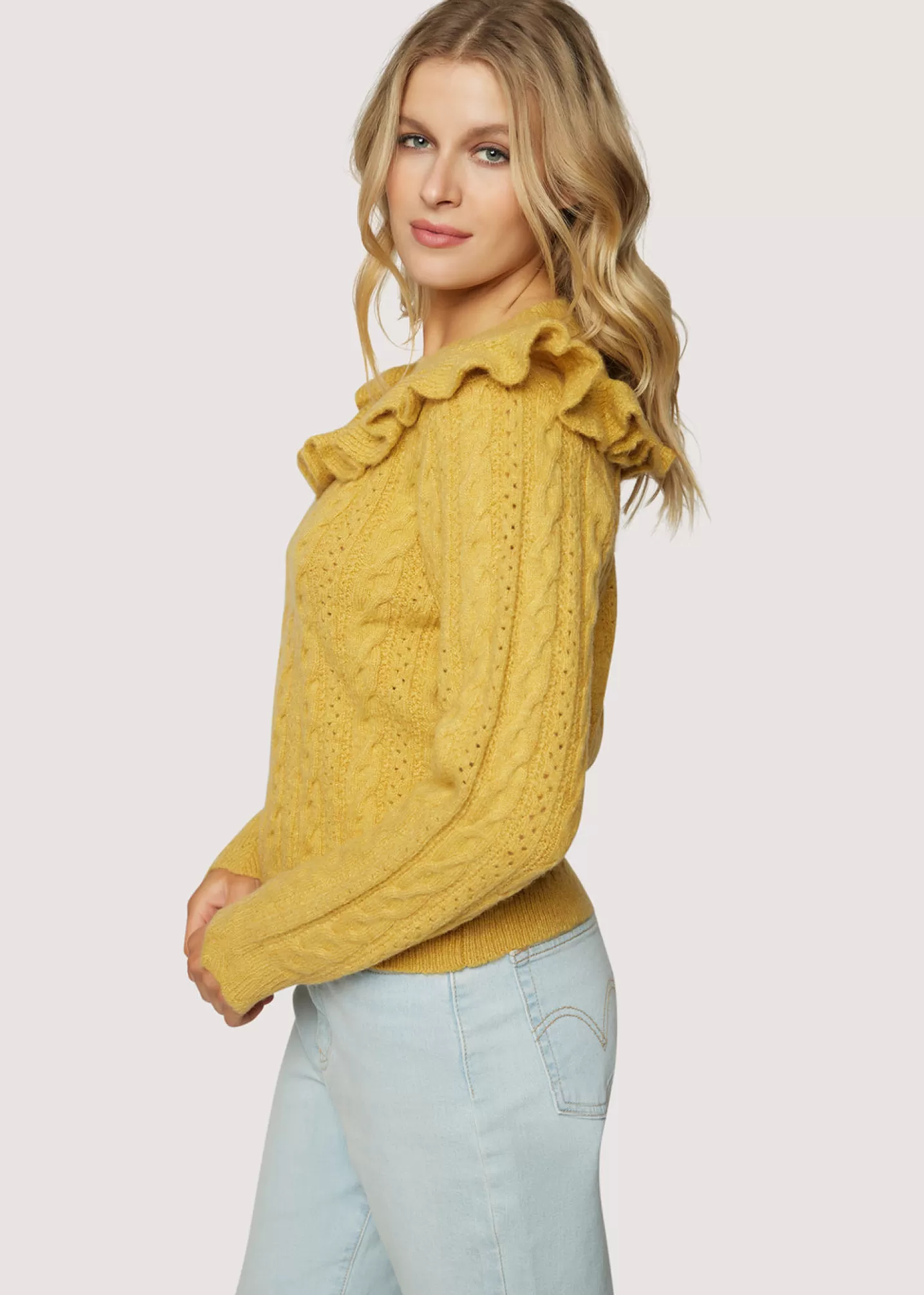 Lost + Wander Sweaters*Gracie Ruffle Top BUTTERSCOTCH