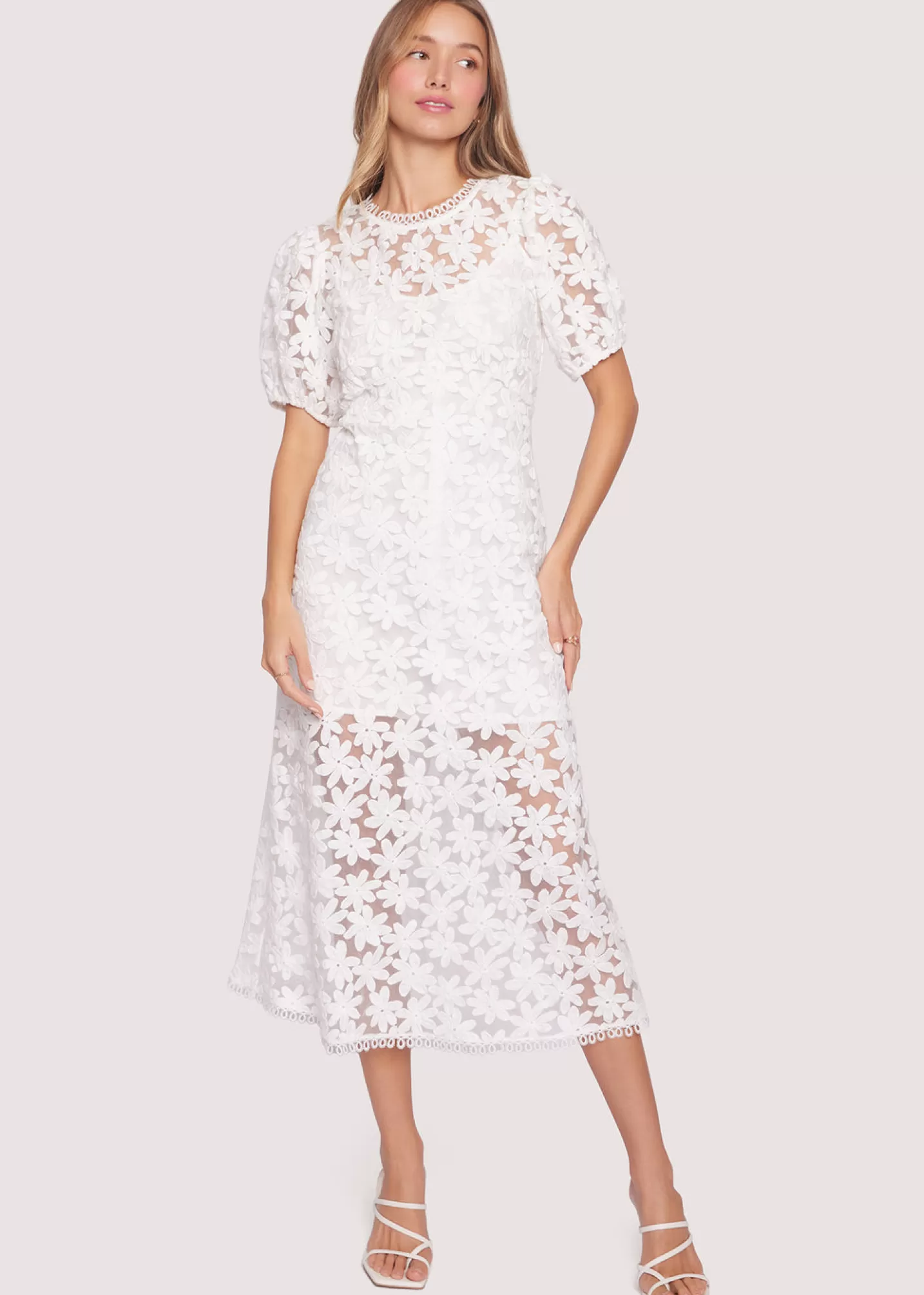 Lost + Wander Dresses*Madonna Lily Midi Dress WHITE