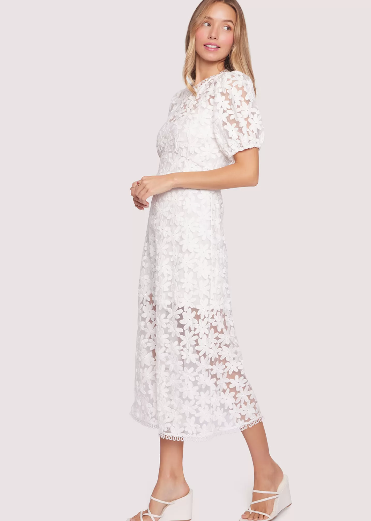 Lost + Wander Dresses*Madonna Lily Midi Dress WHITE