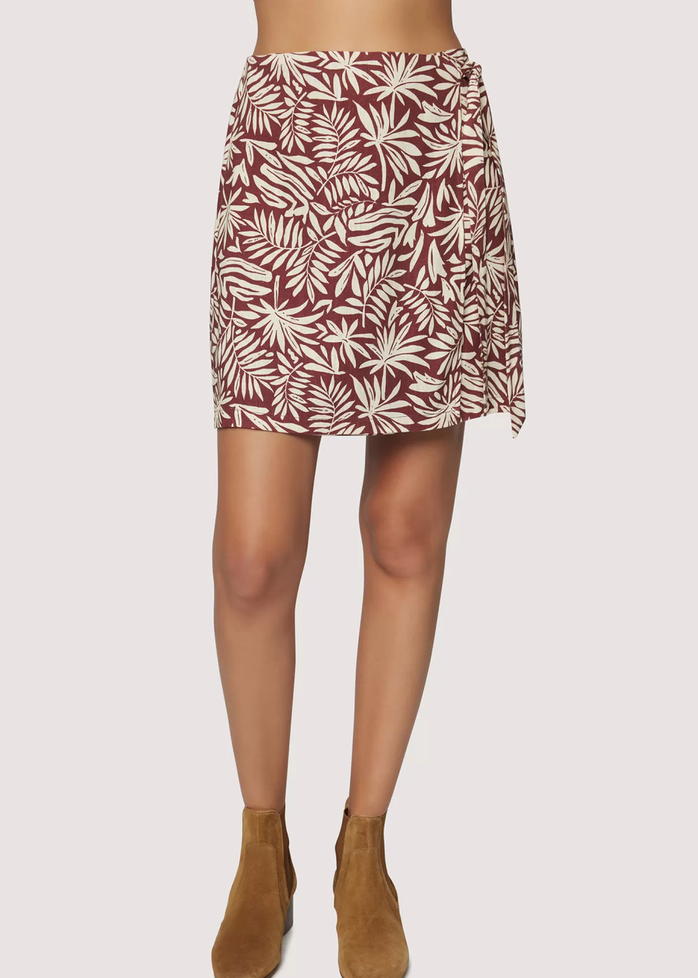 Lost + Wander Skirts*Palm Oasis Mini Skirt BROWN-WHITE-PALM