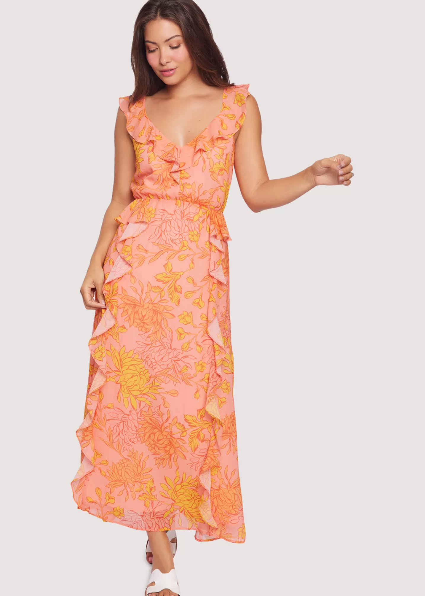 Lost + Wander Dresses*Peony Delight Maxi Dress ORANGE-FLORAL