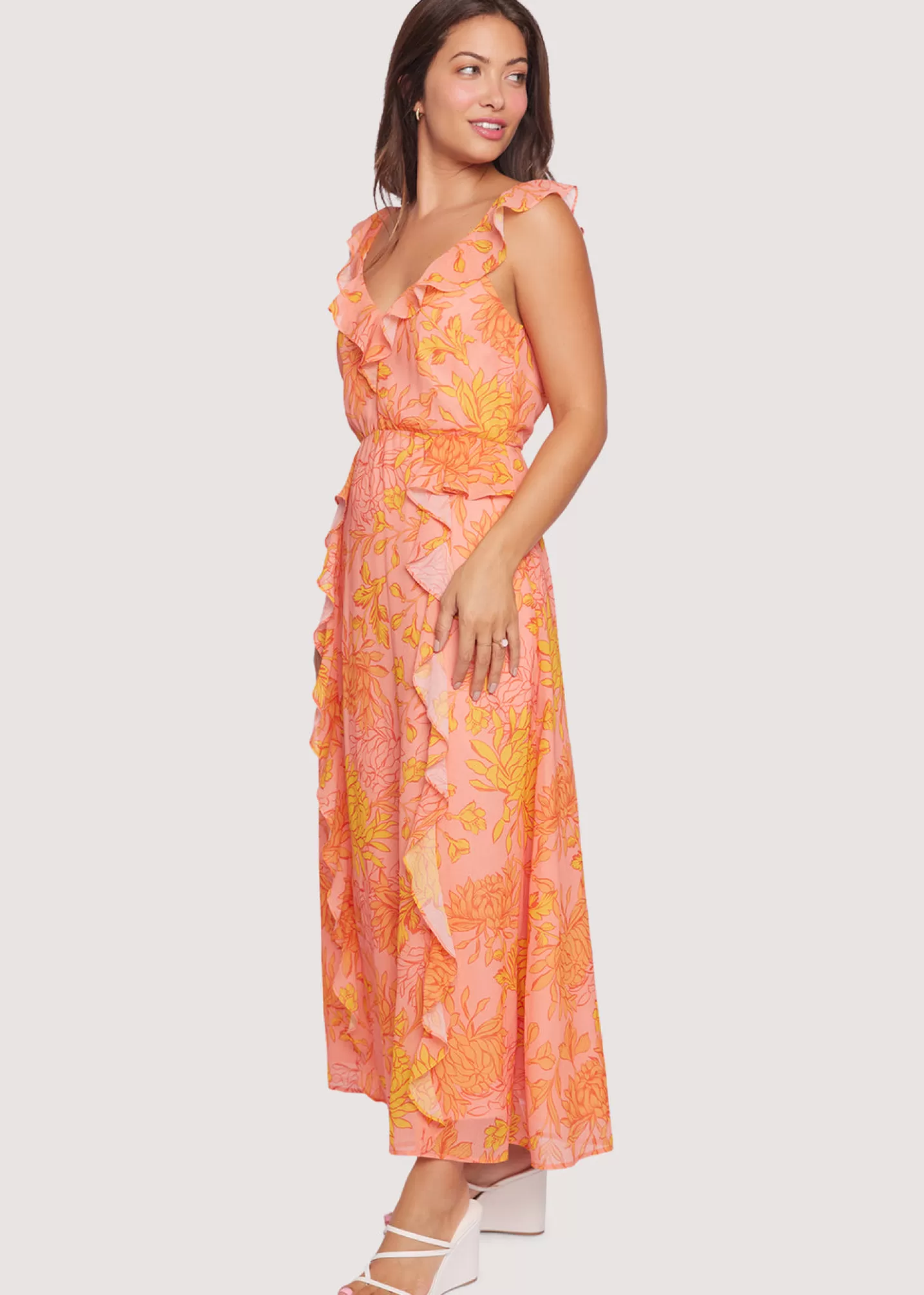 Lost + Wander Dresses*Peony Delight Maxi Dress ORANGE-FLORAL