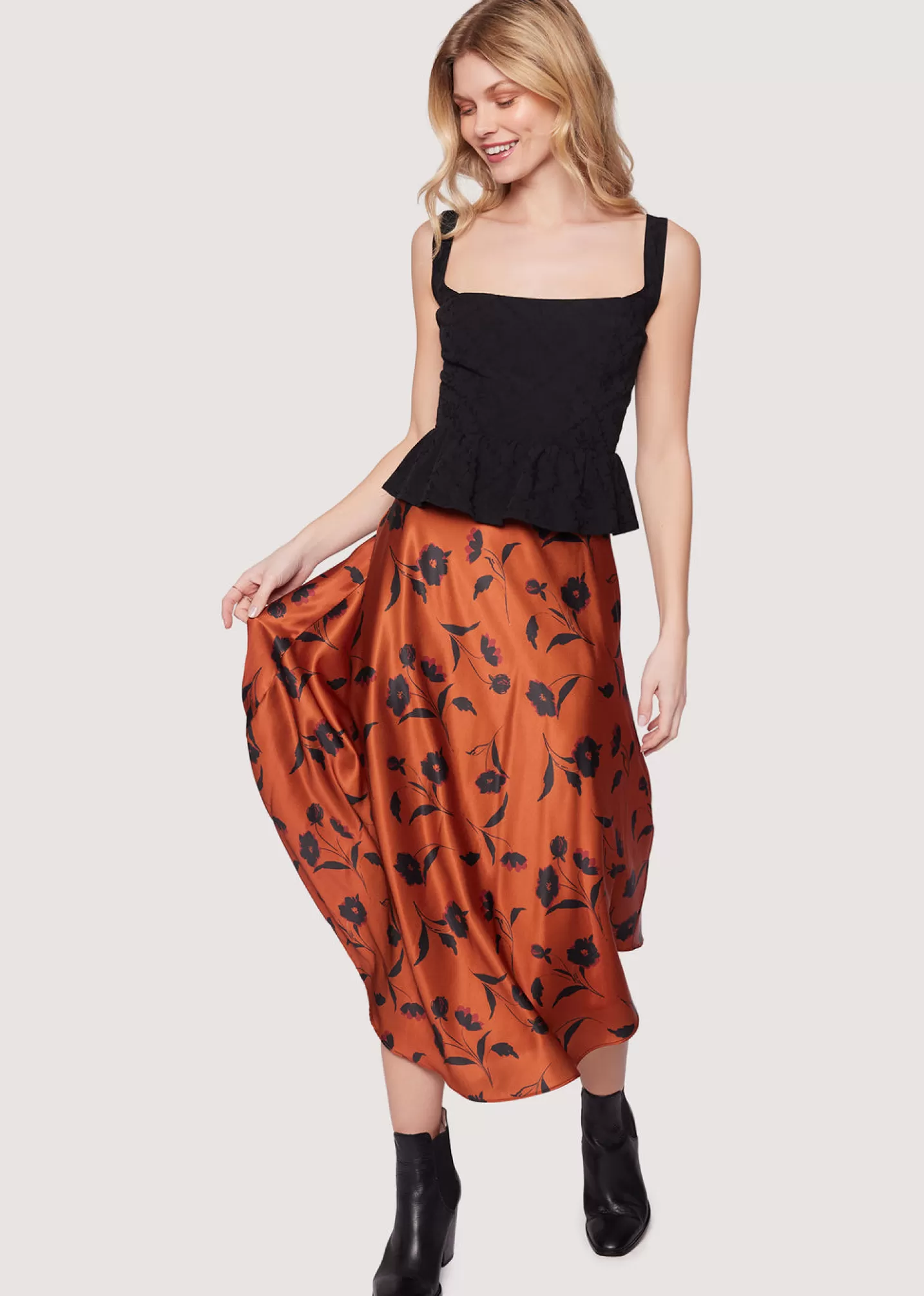 Lost + Wander Skirts*Sepia Dahlia Skirt BROWN-FLORAL