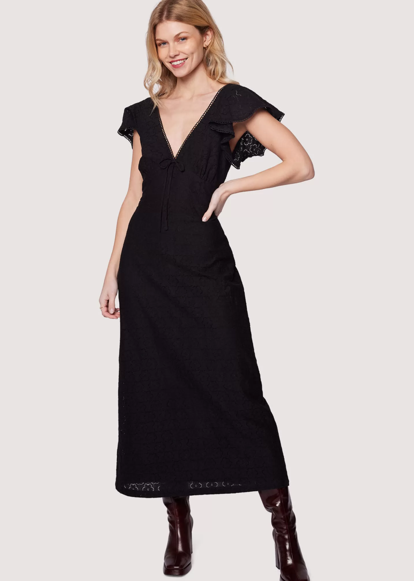 Lost + Wander Dresses*Shadow Daisy Maxi Dress BLACK