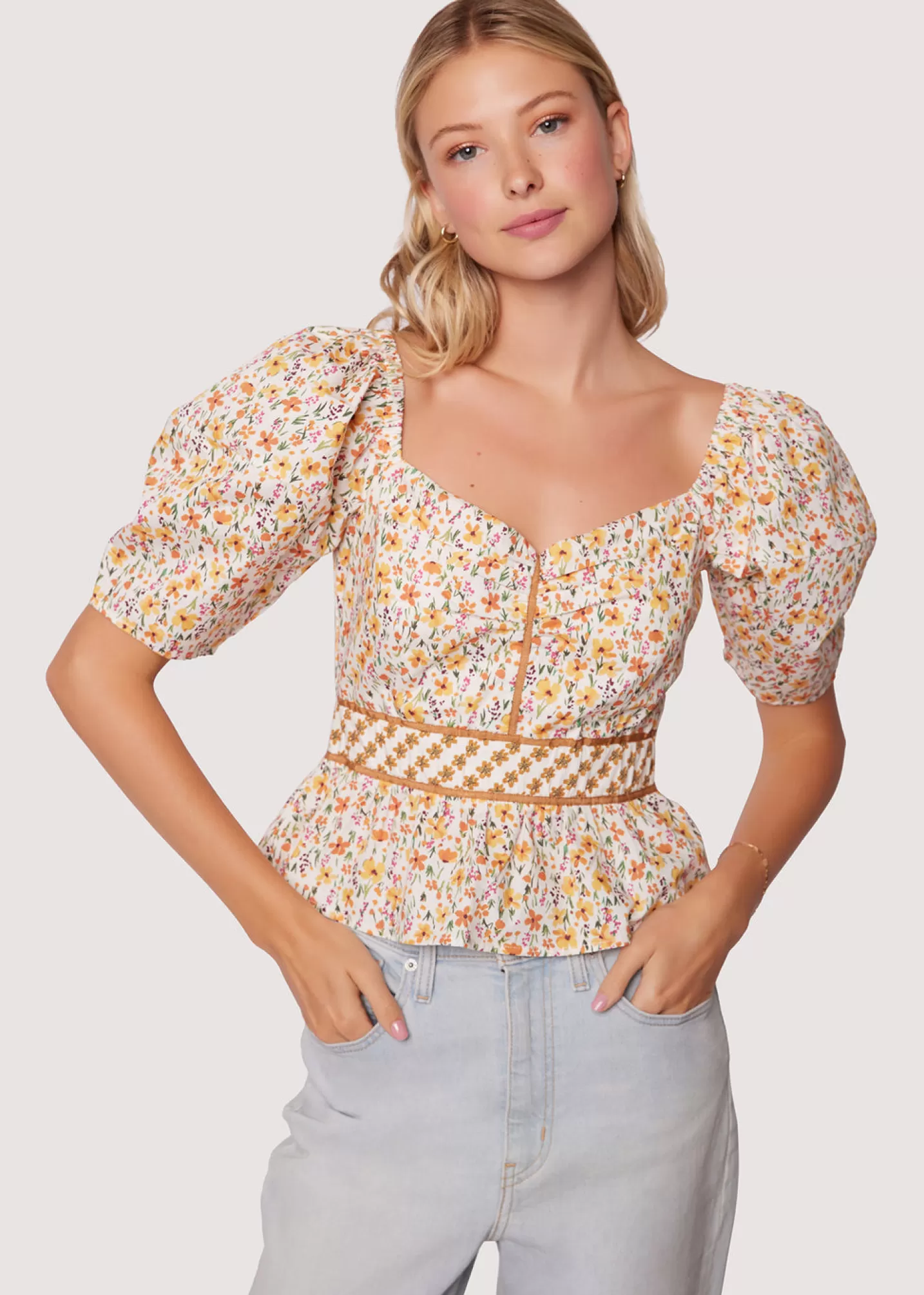 Lost + Wander Tops*Spring Sunrise Top YELLOW-MULTI-FLORAL