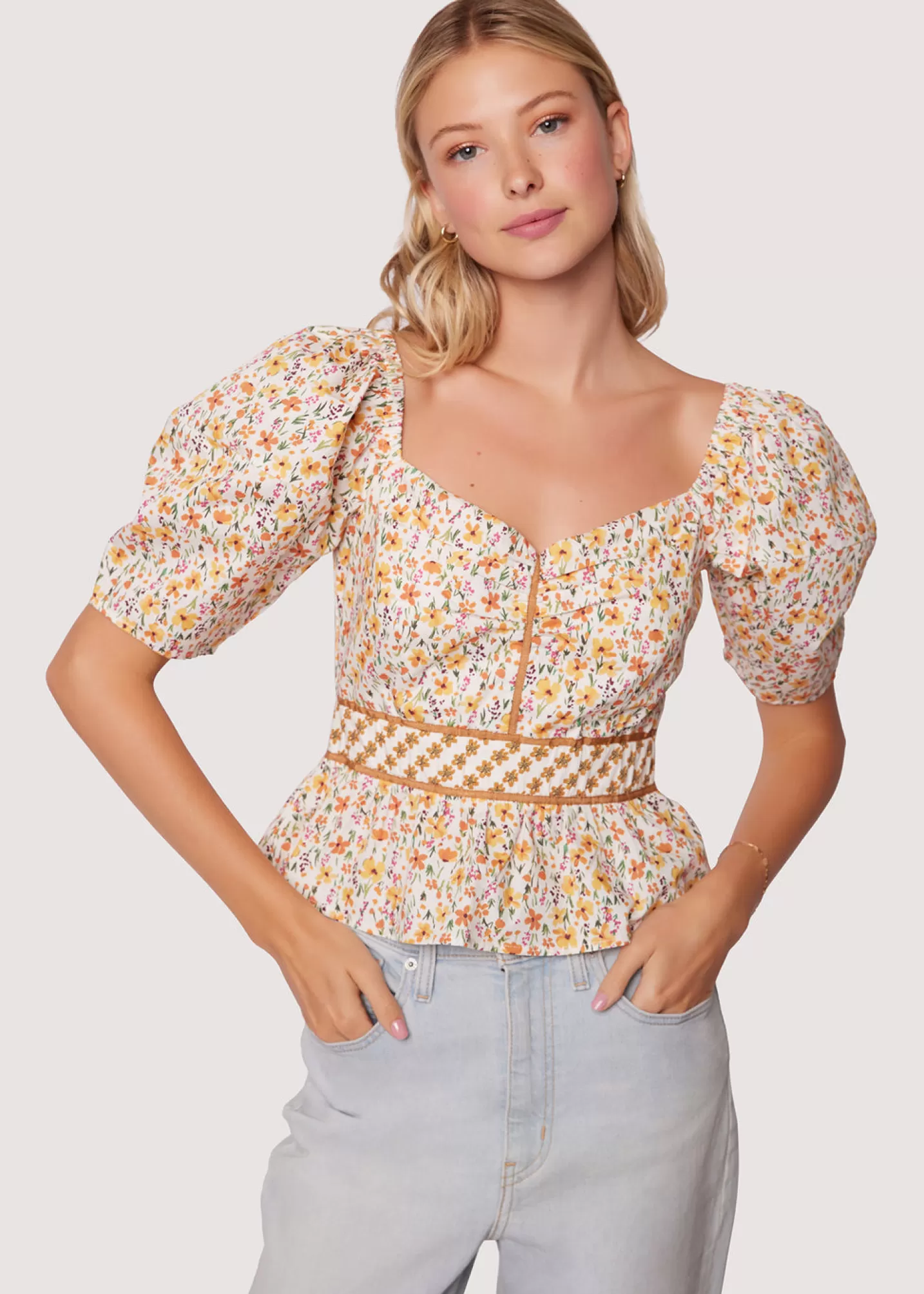 Lost + Wander Sets*Spring Sunrise Top YELLOW-MULTI-FLORAL