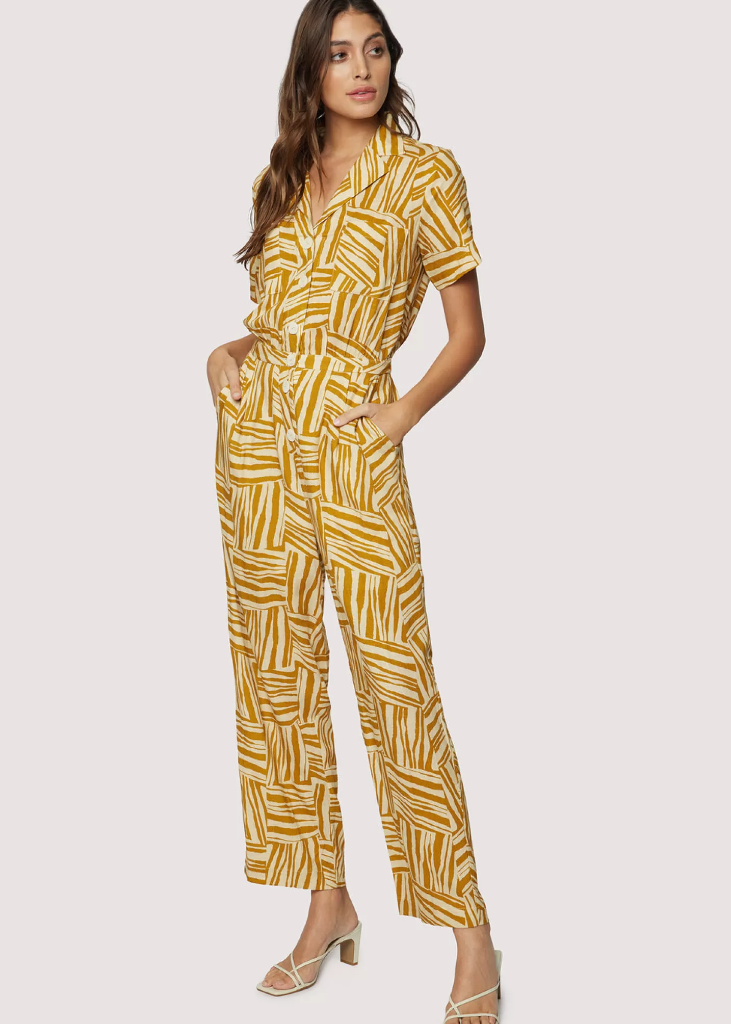 Lost + Wander Romper and Jumpsuits*Vintage Vacay Jumpsuit ORANGE-WHITE-GRAPHIC