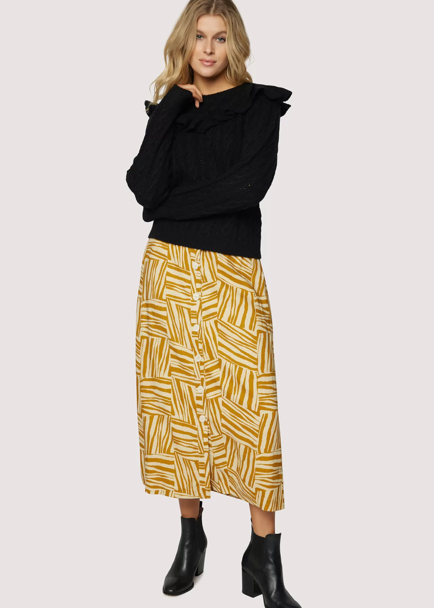 Lost + Wander Skirts*Vintage Vacay Maxi Skirt ORANGE-WHITE-GRAPHIC