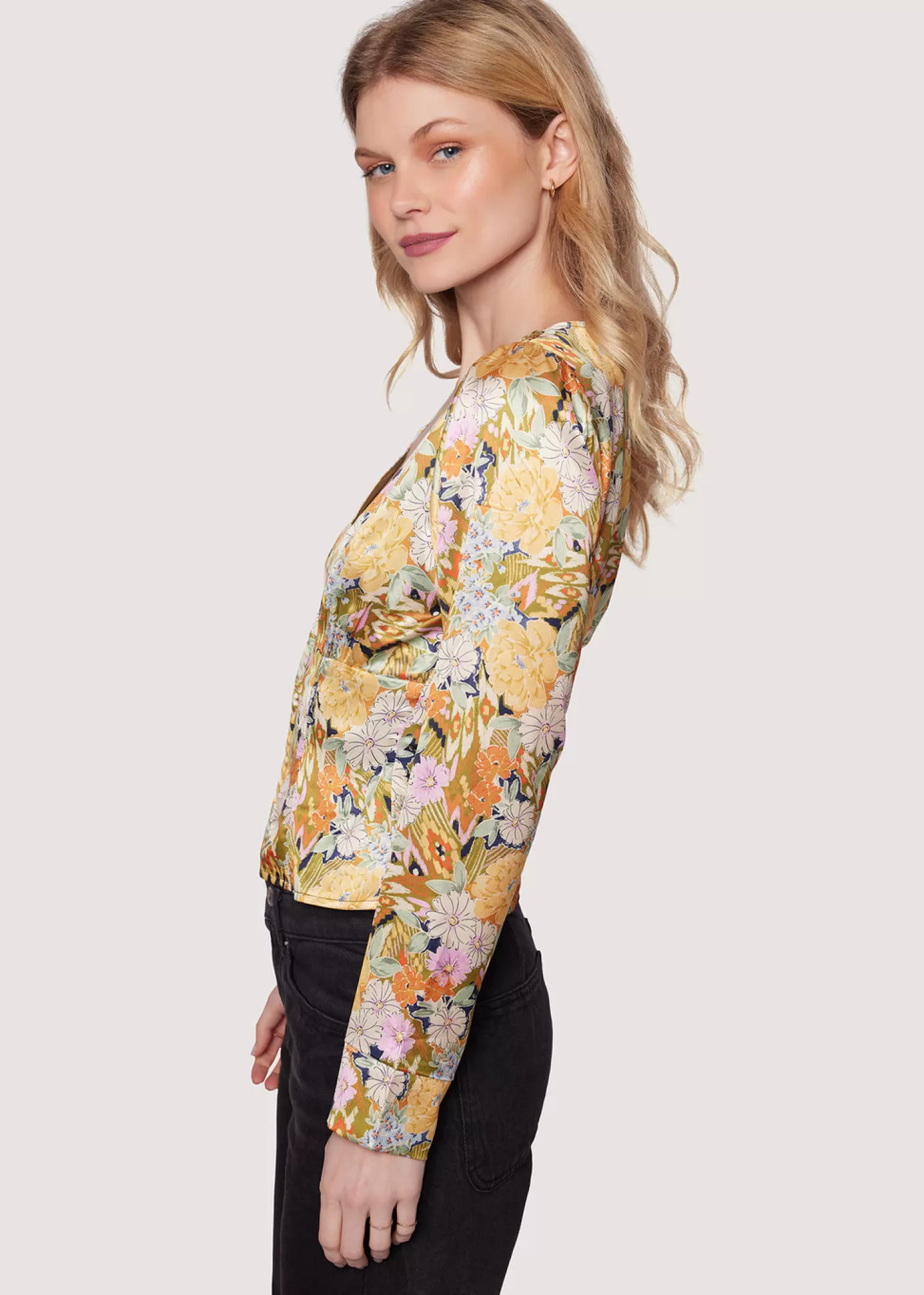 Lost + Wander Tops*Wildflower Dusk Top OLIVE-MULTI-FLORAL