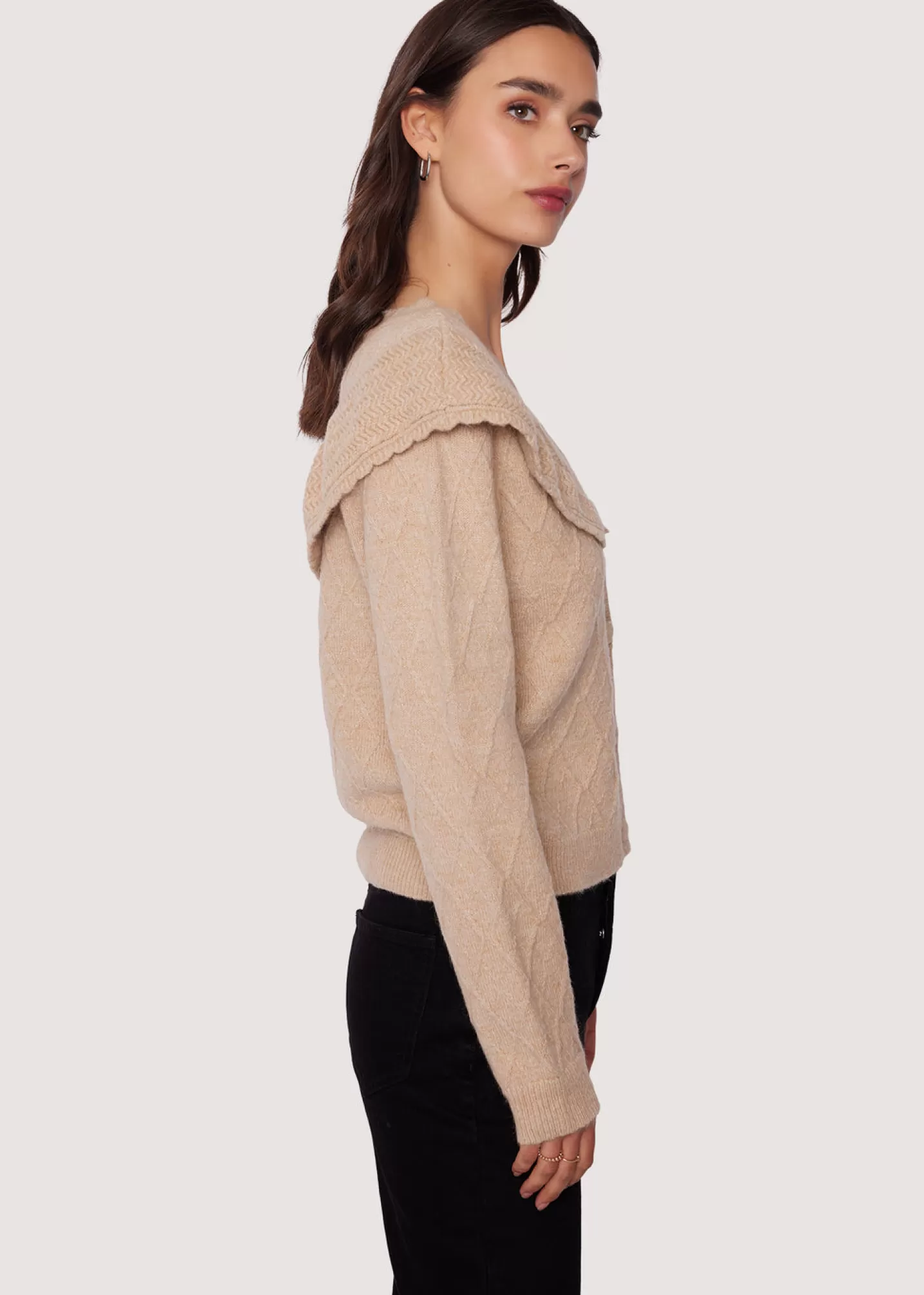 Lost + Wander Outerwear*Zoie Ruffle Cardigan OATMEAL